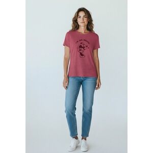 Gildan Women's M Medium I'm His Minnie Mouse‎ Graphic T-Shirt Rose Short Sleeve